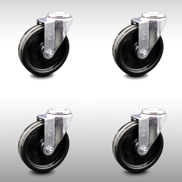 Service Caster 5 Inch SS Phenolic Wheel Swivel Bolt Hole Caster Set SCC-SSBH20S514-PHS-4 - main